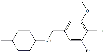 2-bromo-6-methoxy-4-{[(4-methylcyclohexyl)amino]methyl}phenol Struktur