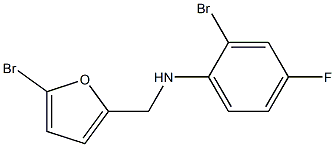 2-bromo-N-[(5-bromofuran-2-yl)methyl]-4-fluoroaniline Struktur