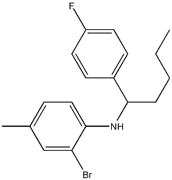 2-bromo-N-[1-(4-fluorophenyl)pentyl]-4-methylaniline Struktur