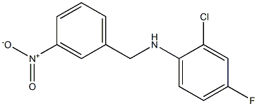 2-chloro-4-fluoro-N-[(3-nitrophenyl)methyl]aniline Struktur