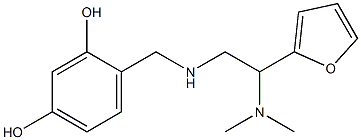 4-({[2-(dimethylamino)-2-(furan-2-yl)ethyl]amino}methyl)benzene-1,3-diol Struktur