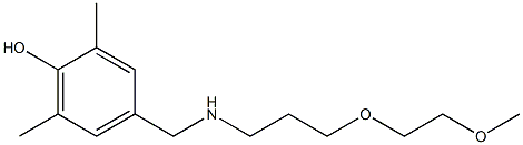 4-({[3-(2-methoxyethoxy)propyl]amino}methyl)-2,6-dimethylphenol Struktur