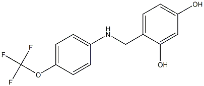 4-({[4-(trifluoromethoxy)phenyl]amino}methyl)benzene-1,3-diol Struktur