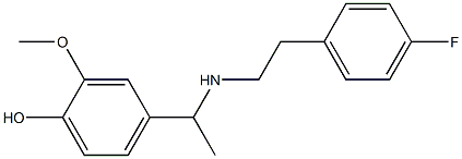 4-(1-{[2-(4-fluorophenyl)ethyl]amino}ethyl)-2-methoxyphenol Struktur