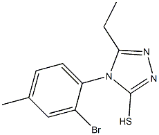 4-(2-bromo-4-methylphenyl)-5-ethyl-4H-1,2,4-triazole-3-thiol Struktur