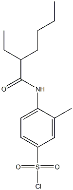 4-(2-ethylhexanamido)-3-methylbenzene-1-sulfonyl chloride Struktur