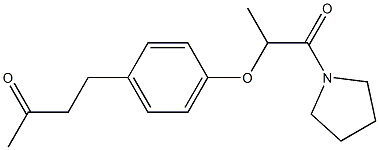 4-(4-{[1-oxo-1-(pyrrolidin-1-yl)propan-2-yl]oxy}phenyl)butan-2-one Struktur