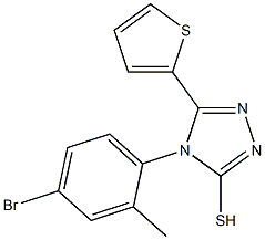 4-(4-bromo-2-methylphenyl)-5-(thiophen-2-yl)-4H-1,2,4-triazole-3-thiol Struktur