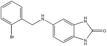 5-{[(2-bromophenyl)methyl]amino}-2,3-dihydro-1H-1,3-benzodiazol-2-one Struktur