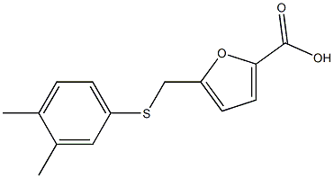 5-{[(3,4-dimethylphenyl)sulfanyl]methyl}furan-2-carboxylic acid Struktur