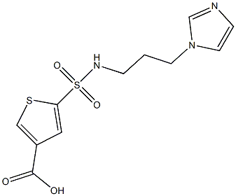 5-{[3-(1H-imidazol-1-yl)propyl]sulfamoyl}thiophene-3-carboxylic acid Struktur