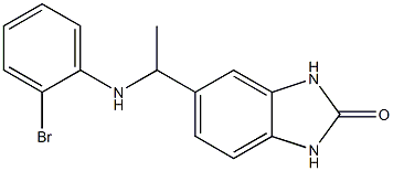 5-{1-[(2-bromophenyl)amino]ethyl}-2,3-dihydro-1H-1,3-benzodiazol-2-one Struktur