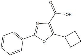 5-cyclobutyl-2-phenyl-1,3-oxazole-4-carboxylic acid Struktur