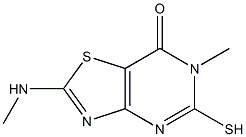 5-mercapto-6-methyl-2-(methylamino)[1,3]thiazolo[4,5-d]pyrimidin-7(6H)-one Struktur