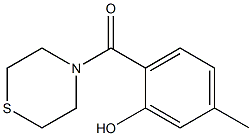 5-methyl-2-(thiomorpholin-4-ylcarbonyl)phenol Struktur