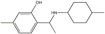 5-methyl-2-{1-[(4-methylcyclohexyl)amino]ethyl}phenol Struktur