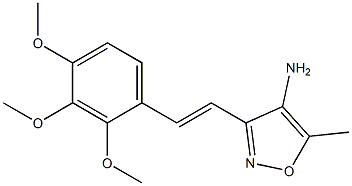 5-methyl-3-[(E)-2-(2,3,4-trimethoxyphenyl)vinyl]isoxazol-4-amine Struktur