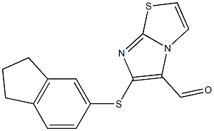 6-(2,3-dihydro-1H-inden-5-ylthio)imidazo[2,1-b][1,3]thiazole-5-carbaldehyde Struktur