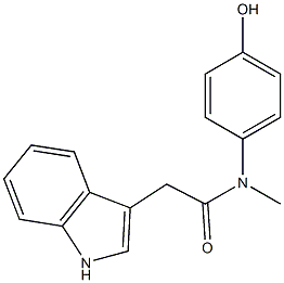 N-(4-hydroxyphenyl)-2-(1H-indol-3-yl)-N-methylacetamide Struktur