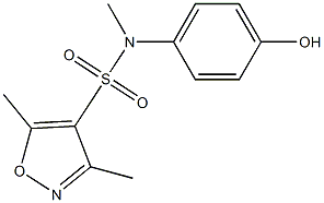 N-(4-hydroxyphenyl)-N,3,5-trimethyl-1,2-oxazole-4-sulfonamide Struktur