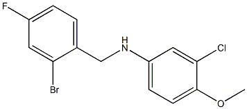 N-[(2-bromo-4-fluorophenyl)methyl]-3-chloro-4-methoxyaniline Struktur