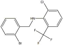 N-[(2-bromophenyl)methyl]-2-chloro-6-(trifluoromethyl)aniline Struktur