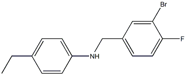 N-[(3-bromo-4-fluorophenyl)methyl]-4-ethylaniline Struktur