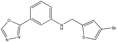 N-[(4-bromothiophen-2-yl)methyl]-3-(1,3,4-oxadiazol-2-yl)aniline Struktur