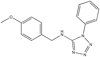 N-[(4-methoxyphenyl)methyl]-1-phenyl-1H-1,2,3,4-tetrazol-5-amine Struktur