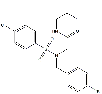 2-{(4-bromobenzyl)[(4-chlorophenyl)sulfonyl]amino}-N-isobutylacetamide Struktur