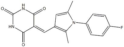 5-{[1-(4-fluorophenyl)-2,5-dimethyl-1H-pyrrol-3-yl]methylene}-2,4,6(1H,3H,5H)-pyrimidinetrione Struktur