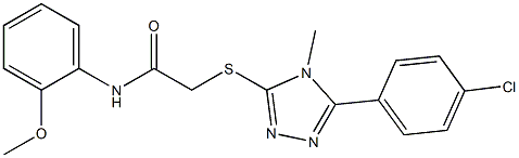 2-{[5-(4-chlorophenyl)-4-methyl-4H-1,2,4-triazol-3-yl]sulfanyl}-N-(2-methoxyphenyl)acetamide Struktur