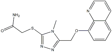 2-({4-methyl-5-[(8-quinolinyloxy)methyl]-4H-1,2,4-triazol-3-yl}sulfanyl)acetamide Struktur