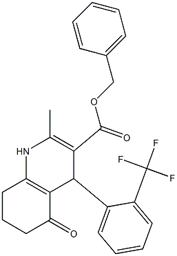 benzyl 2-methyl-5-oxo-4-[2-(trifluoromethyl)phenyl]-1,4,5,6,7,8-hexahydro-3-quinolinecarboxylate Struktur