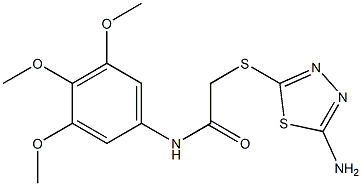 2-[(5-amino-1,3,4-thiadiazol-2-yl)sulfanyl]-N-(3,4,5-trimethoxyphenyl)acetamide Struktur