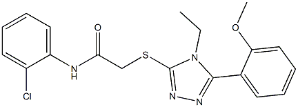 N-(2-chlorophenyl)-2-{[4-ethyl-5-(2-methoxyphenyl)-4H-1,2,4-triazol-3-yl]sulfanyl}acetamide Struktur