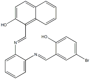 1-[({2-[(5-bromo-2-hydroxybenzylidene)amino]phenyl}imino)methyl]-2-naphthol Struktur