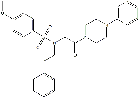 4-methoxy-N-[2-oxo-2-(4-phenyl-1-piperazinyl)ethyl]-N-(2-phenylethyl)benzenesulfonamide Struktur