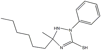 5-hexyl-5-methyl-2-phenyl-2,5-dihydro-1H-1,2,4-triazol-3-yl hydrosulfide Struktur