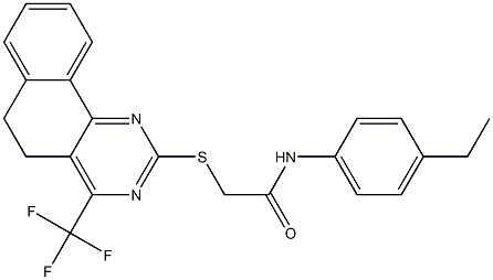 N-(4-ethylphenyl)-2-{[4-(trifluoromethyl)-5,6-dihydrobenzo[h]quinazolin-2-yl]sulfanyl}acetamide Struktur