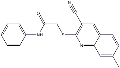 2-[(3-cyano-7-methyl-2-quinolinyl)sulfanyl]-N-phenylacetamide Struktur