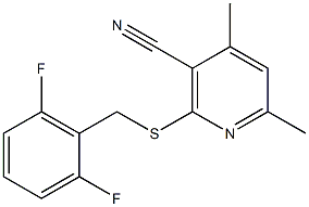 2-[(2,6-difluorobenzyl)sulfanyl]-4,6-dimethylnicotinonitrile Struktur