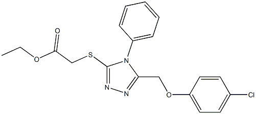 ethyl ({5-[(4-chlorophenoxy)methyl]-4-phenyl-4H-1,2,4-triazol-3-yl}sulfanyl)acetate Struktur