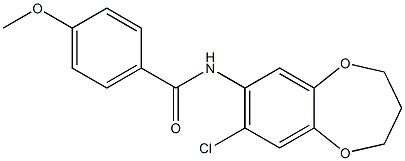 N-(8-chloro-3,4-dihydro-2H-1,5-benzodioxepin-7-yl)-4-methoxybenzamide Struktur