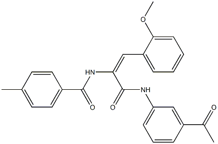 N-[1-[(3-acetylanilino)carbonyl]-2-(2-methoxyphenyl)vinyl]-4-methylbenzamide Struktur