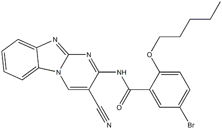 5-bromo-N-(3-cyanopyrimido[1,2-a]benzimidazol-2-yl)-2-(pentyloxy)benzamide Struktur