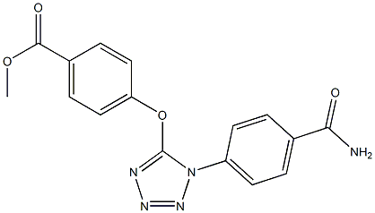 methyl 4-({1-[4-(aminocarbonyl)phenyl]-1H-tetraazol-5-yl}oxy)benzoate Struktur