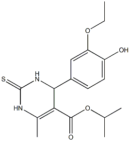 isopropyl 4-(3-ethoxy-4-hydroxyphenyl)-6-methyl-2-thioxo-1,2,3,4-tetrahydro-5-pyrimidinecarboxylate Struktur