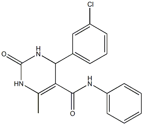 4-(3-chlorophenyl)-6-methyl-2-oxo-N-phenyl-1,2,3,4-tetrahydro-5-pyrimidinecarboxamide Struktur