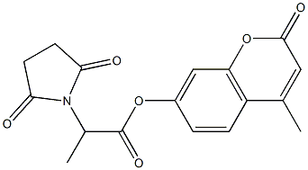 4-methyl-2-oxo-2H-chromen-7-yl 2-(2,5-dioxo-1-pyrrolidinyl)propanoate Struktur